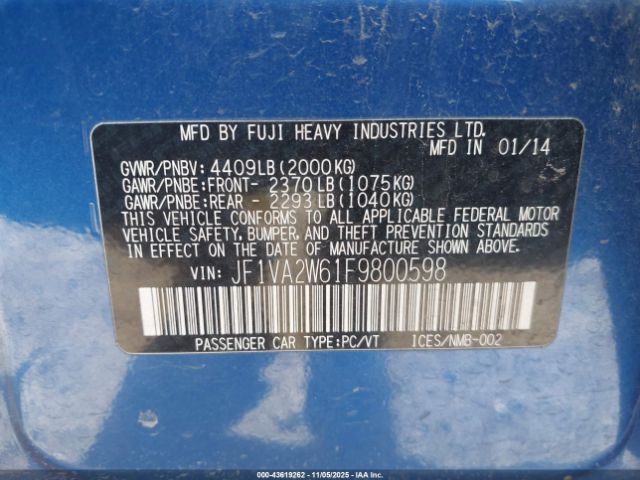2015 SUBARU WRX STI JF1VA2W61F9800598 Photo 8