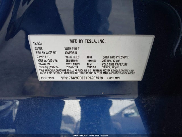 2023 TESLA MODEL Y 7SAYGDEE1PA207518 Photo 8