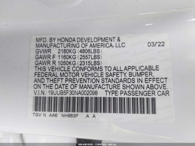 2022 ACURA TLX 19UUB5F30NA002098 Photo 8