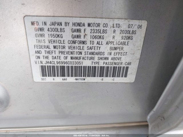 2006 ACURA TSX JH4CL96996C033051 Photo 8