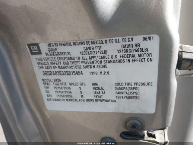 2002 BUICK RENDEZVOUS 3G5DA03E32S515454 Photo 8