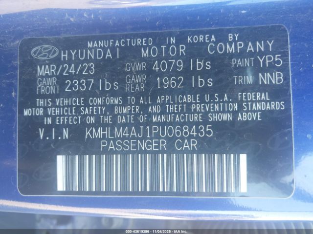 2023 HYUNDAI ELANTRA HYBRID KMHLM4AJ1PU068435 Photo 8