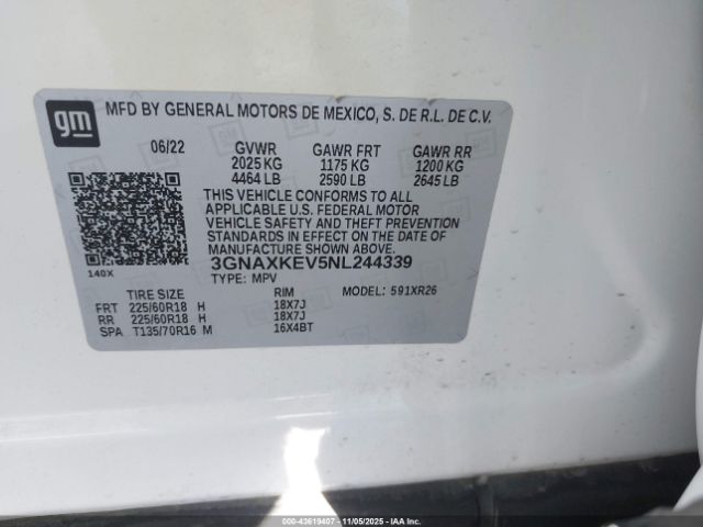2022 CHEVROLET EQUINOX 3GNAXKEV5NL244339 Photo 8