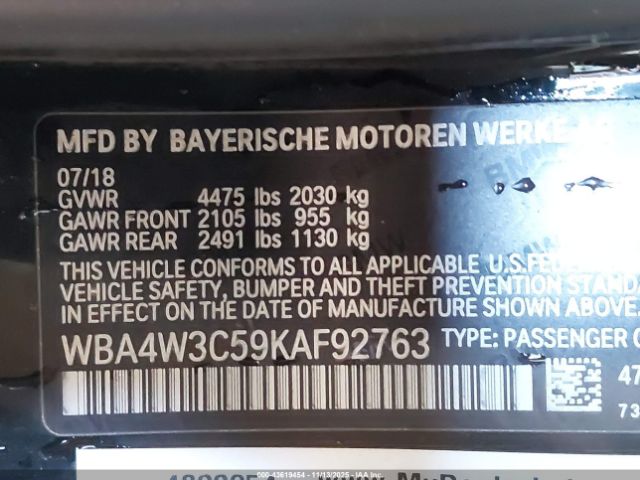 2019 BMW 430I WBA4W3C59KAF92763 Photo 8