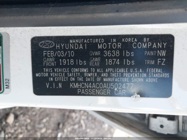 2010 HYUNDAI ACCENT KMHCN4AC0AU502477 Photo 8