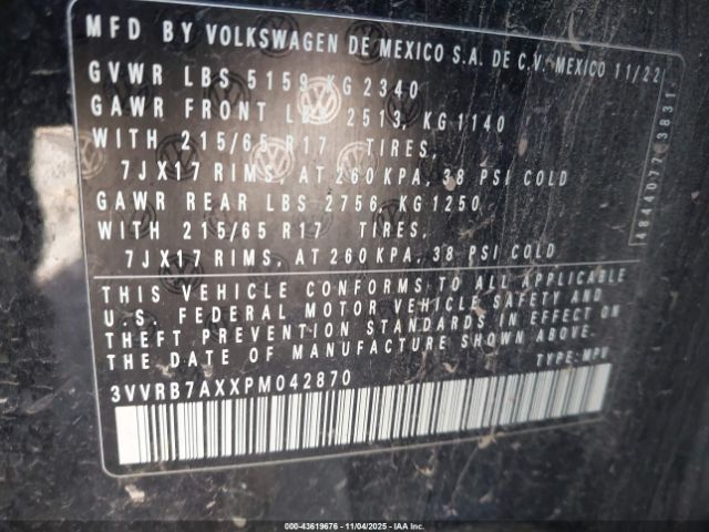 2023 VOLKSWAGEN TIGUAN 3VVRB7AXXPM042870 Photo 8
