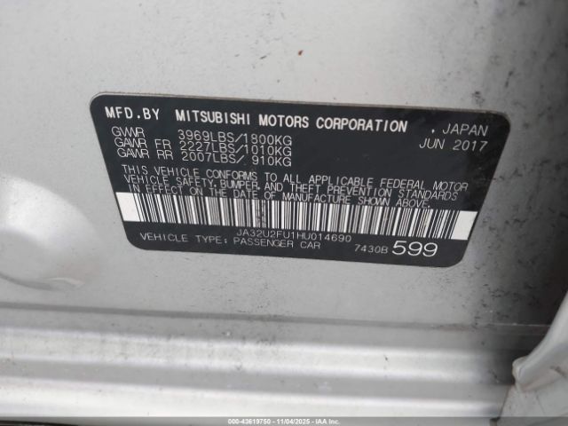 2017 MITSUBISHI LANCER JA32U2FU1HU014690 Photo 8