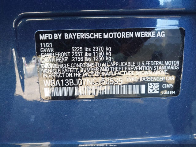 2022 BMW 530 WBA13BJ07NCJ50535 Photo 8