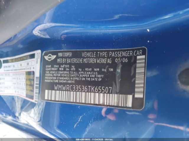 2006 MINI COOPER WMWRC33536TK65507 Photo 8