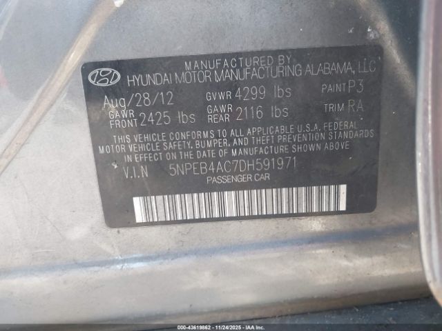 2013 HYUNDAI SONATA 5NPEB4AC7DH591971 Photo 8