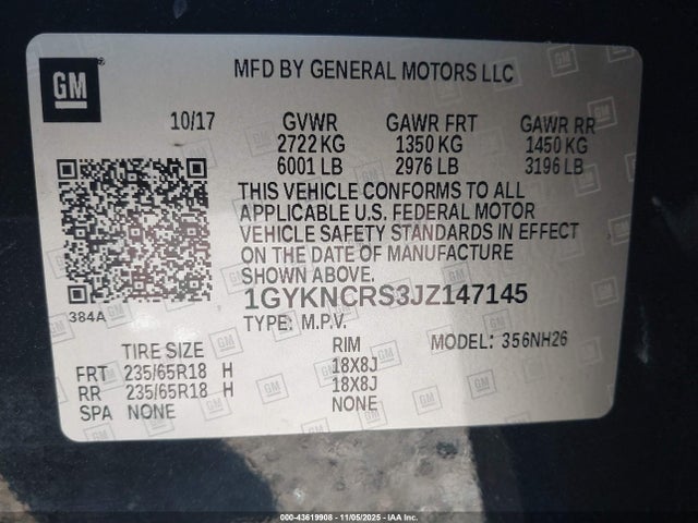 2018 CADILLAC XT5 1GYKNCRS3JZ147145 Photo 8