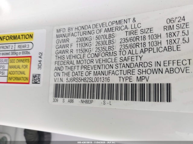 2025 HONDA CR-V HYBRID 5J6RS5H82SL001316 Photo 8