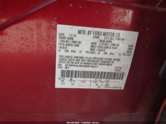 2017 FORD EDGE 2FMPK4J95HBB19231 Photo 8