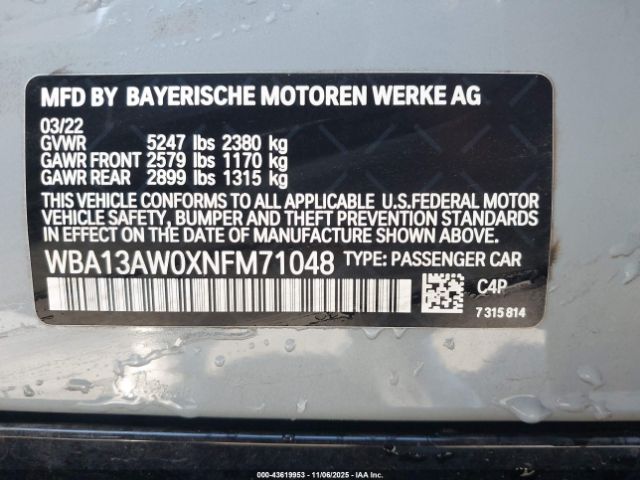 2022 BMW M440I GRAN COUPE WBA13AW0XNFM71048 Photo 8