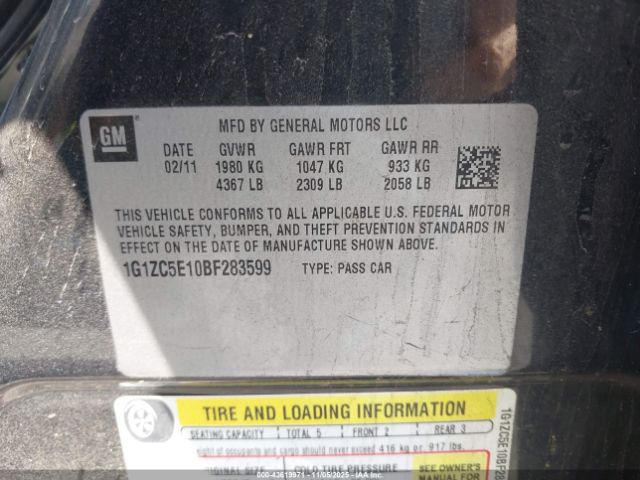 2011 CHEVROLET MALIBU 1G1ZC5E10BF283599 Photo 8