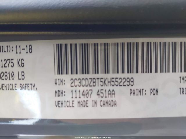 2019 DODGE CHALLENGER 2C3CDZBT5KH552299 Photo 8