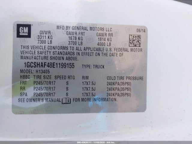 1GCSHAF48E1199155 Chevrolet Express 1500 Work Van