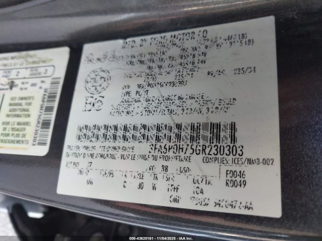 2016 FORD FUSION 3FA6P0H75GR230303 Photo 8