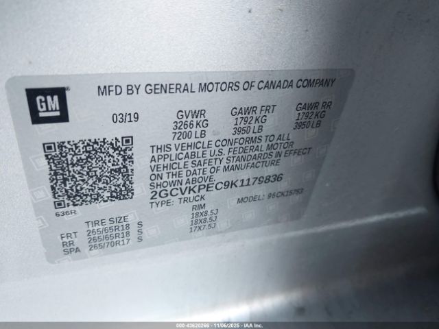 2019 CHEVROLET SILVERADO 1500 LD 2GCVKPEC9K1179836 Photo 8