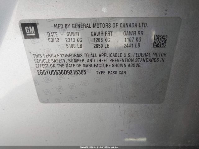 2013 CADILLAC XTS 2G61U5S36D9216365 Photo 8