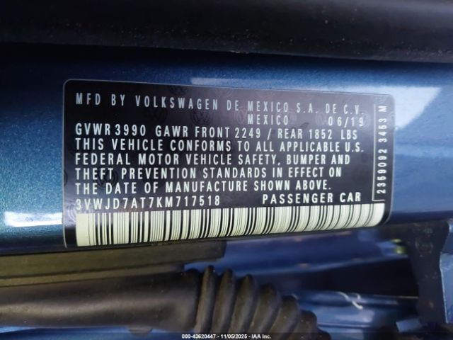 2019 VOLKSWAGEN BEETLE 3VWJD7AT7KM717518 Photo 8