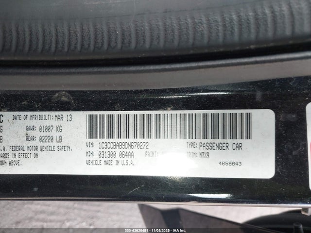 2013 CHRYSLER 200 1C3CCBAB9DN670272 Photo 8