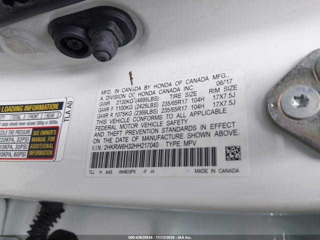 Honda CR-V LX 2017 2HKRW6H32HH217040 Image 9