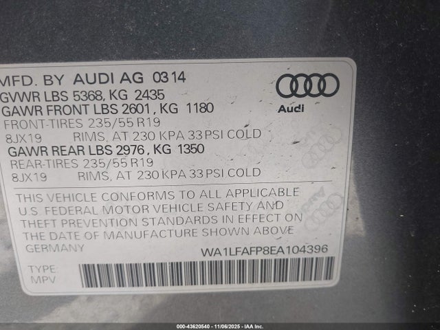 2014 AUDI Q5 WA1LFAFP8EA104396 Photo 8