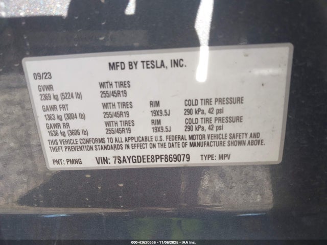 2023 TESLA MODEL Y 7SAYGDEE8PF869079 Photo 8