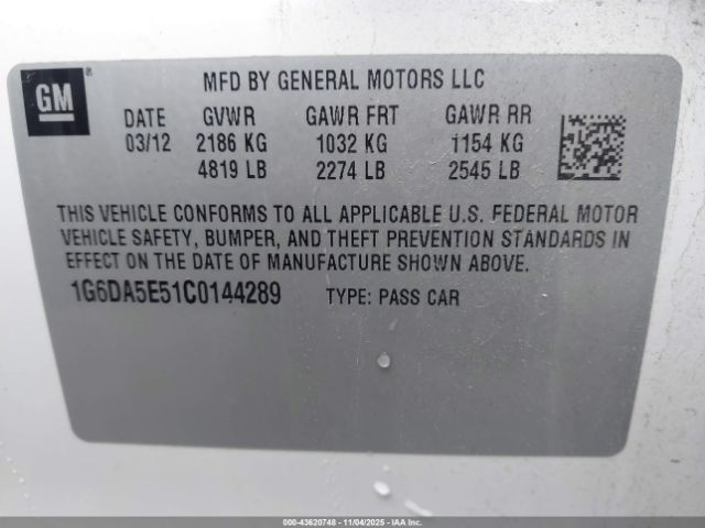 2012 CADILLAC CTS 1G6DA5E51C0144289 Photo 8