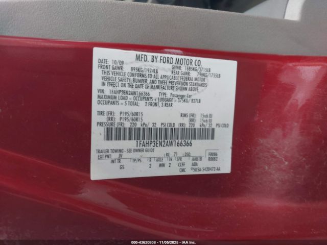 2010 FORD FOCUS 1FAHP3EN2AW166366 Photo 8