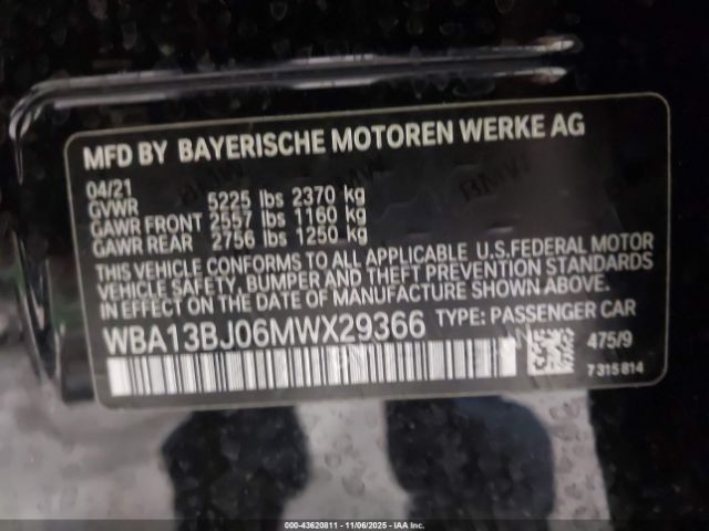 2021 BMW 530I WBA13BJ06MWX29366 Photo 8
