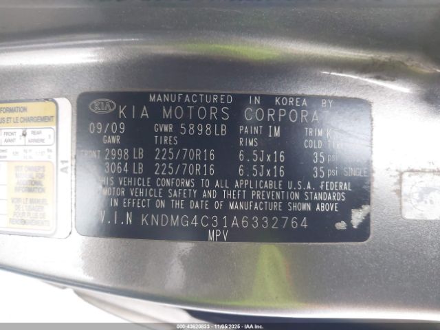 2010 KIA SEDONA KNDMG4C31A6332764 Photo 8