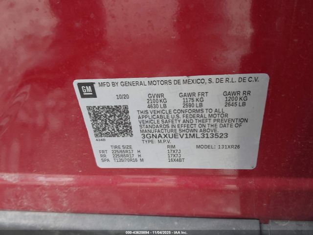 2021 CHEVROLET EQUINOX 3GNAXUEV1ML313523 Photo 8