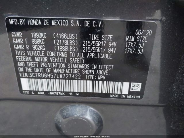 2020 HONDA HR-V 3CZRU6H57LM727422 Photo 8