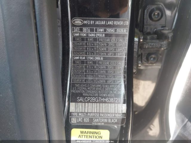 2017 LAND ROVER DISCOVERY SPORT SALCP2BG7HH638721 Photo 8