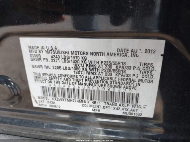 2014 MITSUBISHI OUTLANDER SPORT 4A4AR3AU0EE005229 Photo 8