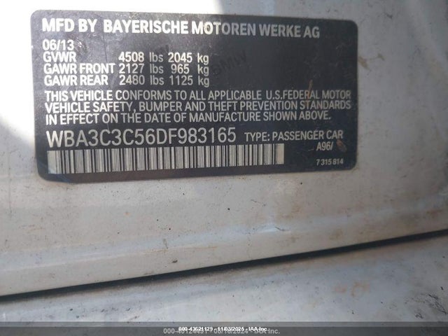 2013 BMW 320I WBA3C3C56DF983165 Photo 8