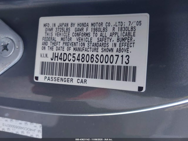 2006 ACURA RSX JH4DC54806S000713 Photo 8