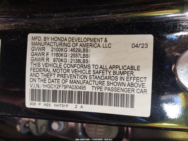 1HGCY2F79PA030495 Honda lfc5