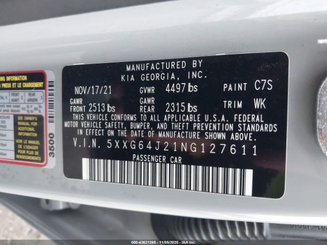 2022 KIA K5 5XXG64J21NG127611 Photo 8