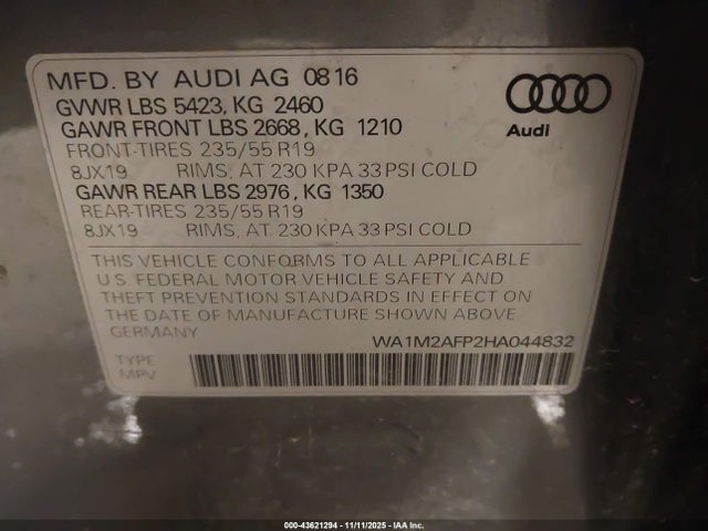 2017 AUDI Q5 WA1M2AFP2HA044832 Photo 8