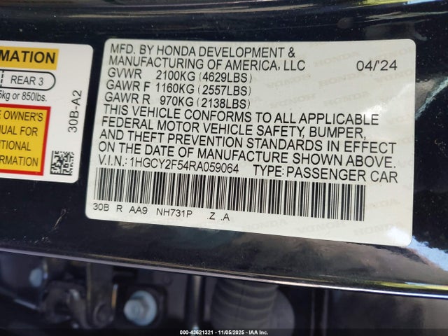 1HGCY2F54RA059064 Honda Accord Hybrid Sport