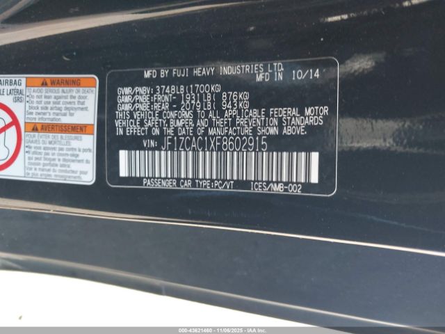 2015 SUBARU BRZ JF1ZCAC1XF8602915 Photo 8