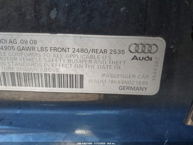 2009 AUDI A4 WAUSF78K69N021695 Photo 8