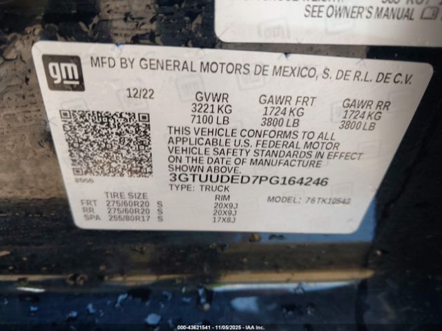 2023 GMC SIERRA 1500 3GTUUDED7PG164246 Photo 8