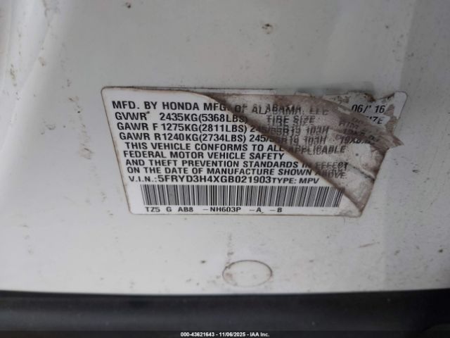 2016 ACURA MDX 5FRYD3H4XGB021903 Photo 8