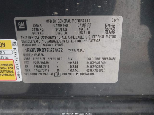 2014 GMC ACADIA 1GKKVRKDXEJ274472 Photo 8
