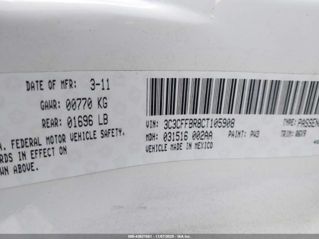 2012 FIAT 500 3C3CFFBR8CT105908 Photo 8