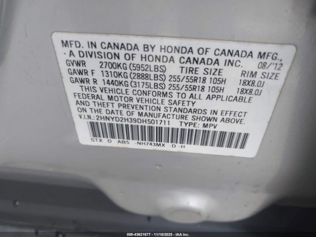 2013 ACURA MDX 2HNYD2H39DH501711 Photo 8